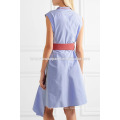 Hot Sale Asymmetric Sleeveless Belted Cotton Summer Daily Dress Manufacture Wholesale Fashion Women Apparel (TA0001D)